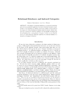 Relational Databases and Indexed Categories