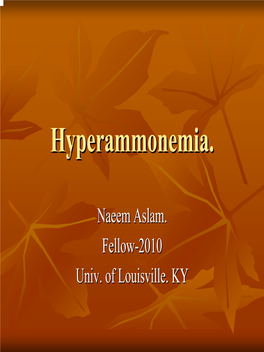 Hyperammonemia.Hyperammonemia