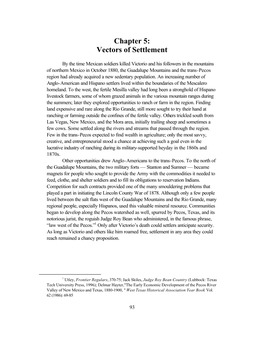 Chapter 5: Vectors of Settlement