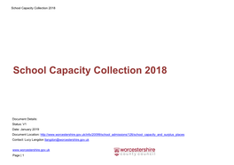 School Capacity Collection 2018