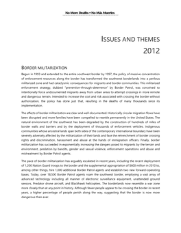 Issues and Themes 2012