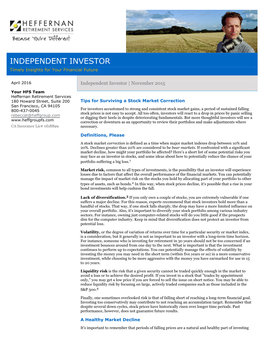 INDEPENDENT INVESTOR Timely Insights for Your Financial Future