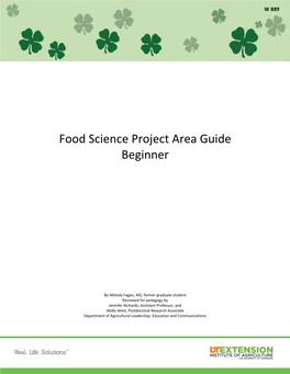 Food Science Project Area Guide: Beginner W