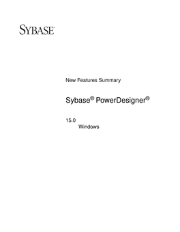 Sybase® Powerdesigner®