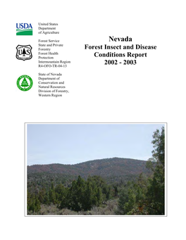 Nevada Forest Insect and Disease Conditions, 2002-2003