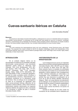 Cuevas-Santuario Ibéricas En Cataluña