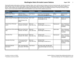 Washington State Life Jacket Loaner Stations August 2016 1