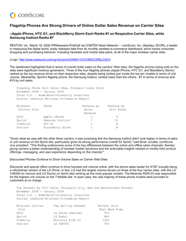 Flagship Phones Are Strong Drivers of Online Dollar Sales Revenue on Carrier Sites