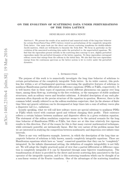 On the Evolution of Scattering Data Under Perturbations of the Toda Lattice