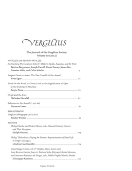 The Journal of the Vergilian Society Volume !