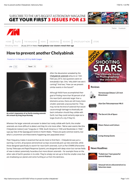 How to Prevent Another Chelyabinsk | Astronomy Now 7/30/15, 1:44 PM