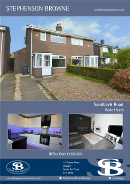 Offers Over £160000 Sandbach Road Rode Heath