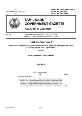 Tamil Nadu Government Gazette