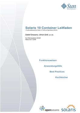 Solaris 10 Container Leitfaden - Funktionalitätsstand Bis Solaris 10 10/09 Und Opensolaris 2009.06