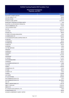 Sheffield Teaching Hospitals NHS Foundation Trust Procurement