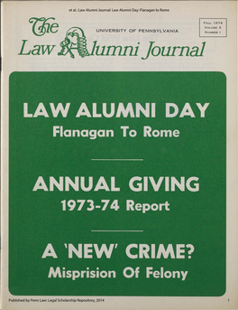 Law Alumni Journal: Law Alumni Day: Flanagan to Rome