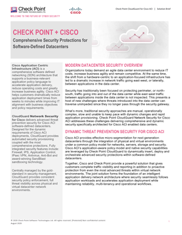 Solution Brief: Cloudguard Network Security for Cisco