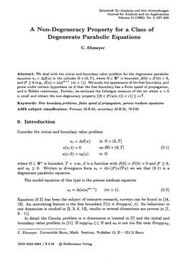 A Non-Degeneracy Property for a Class of Degenerate Parabolic Equations