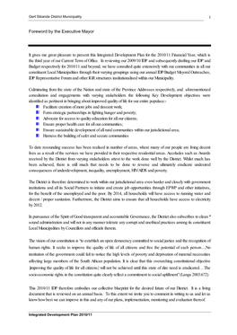 Gert Sibande District Municipality Integrated Development Plan 2010