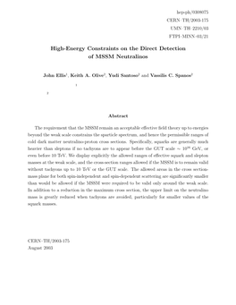 High-Energy Constraints on the Direct Detection of MSSM Neutralinos