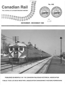 Canadian Rail the JOURNAL of CANADA's RAILWAY HISTORY