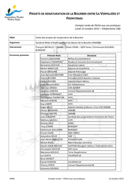 Projets De Renaturation De La Bourbre Entre La Verpillière Et Frontonas