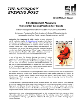 SD Entertainment Aligns with the Saturday Evening Post Family of Brands