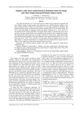 Adaptive Color Space Model Based on Dominant Colors for Image and Video