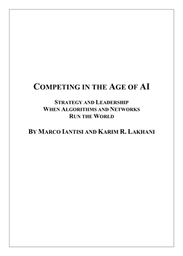 Competing in the Age of Ai