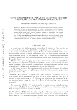 Arxiv:2102.09405V2 [Math.AG] 29 Mar 2021 Fhge Rtoa)Rn Hc Iiiefntoso H Pc Fvalu of Space Qua the on for Functions Rings Minimize Theory