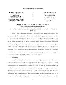 1 Tceq Docket No. 2019-0202-Msw in the Matter