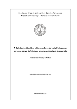 A Galeria Dos Vice-Reis E Governadores Da India Portuguesa: Percurso Para a Definição De Uma Metodologia De Intervenção