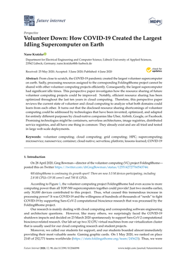 Volunteer Down: How COVID-19 Created the Largest Idling Supercomputer on Earth