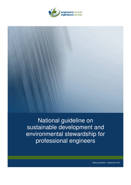 National Guideline on Sustainable Development and Environmental Stewardship for Professional Engineers