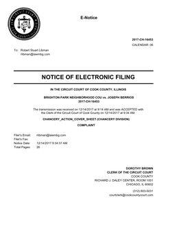 Notice of Electronic Filing