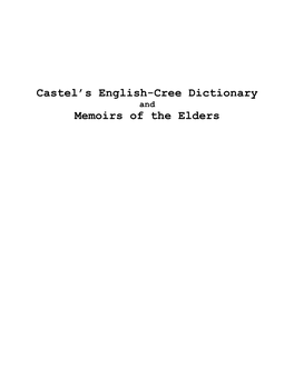 Castel S English-Cree Dictionary