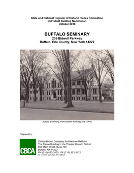 BUFFALO SEMINARY 205 Bidwell Parkway Buffalo, Erie County, New York 14222