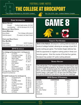 Brockport's Rushing Defense Leads All Levels of College Football, Allowing