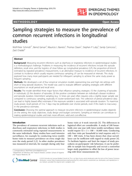 Sampling Strategies to Measure the Prevalence of Common Recurrent