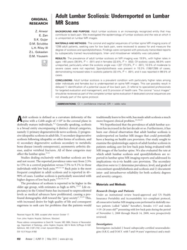 Adult Lumbar Scoliosis: Underreported on Lumbar MR Scans