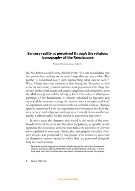 Sensory Reality As Perceived Through the Religious Iconography of the Renaissance