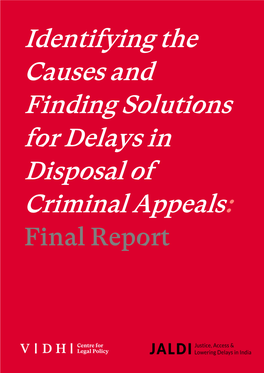 Identifying the Causes and Finding Solutions for Delays in Disposal of Criminal Appeals: Final Report