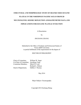 Structural and Morphologic Study of Shatsky Rise Oceanic