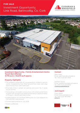 Investment Opportunity, Link Road, Ballincollig, Co. Cork