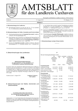 AMTSBLATT Für Den Landkreis Cuxhaven