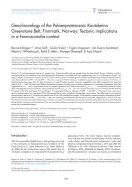 Geochronology of the Palaeoproterozoic Kautokeino Greenstone Belt, Finnmark, Norway: Tectonic Implications in a Fennoscandia Context