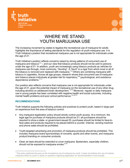 Youth Marijuana Use