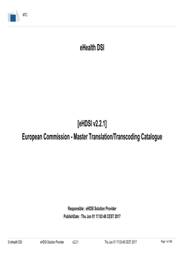 Ehealth DSI [Ehdsi V2.2.1] European Commission