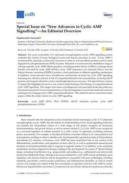 New Advances in Cyclic AMP Signalling”—An Editorial Overview