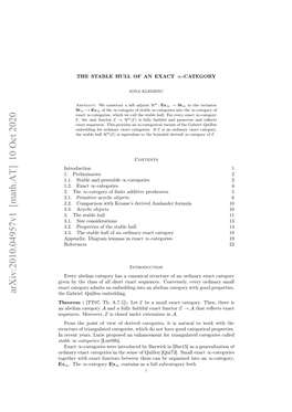 The Stable Hull of an Exact $\Infty $-Category